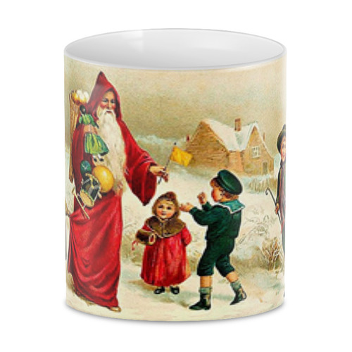 Заказать кружку в Москве. 3D кружка Дед Мороз и дети от Apfelbaum - готовые дизайны и нанесение принтов.