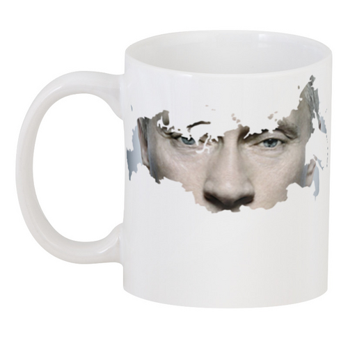 Заказать кружку в Москве. 3D кружка Путин следит от ml7000@mail.ru - готовые дизайны и нанесение принтов.