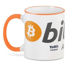 Заказать кружку в Москве. 3D кружка YoBit Биткоин от YoBit Finance - готовые дизайны и нанесение принтов.