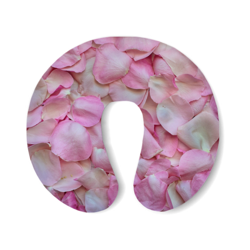 Printio Подушка для шеи Лепестки роз аппликация с наклейками розочки цветочки 6 новое