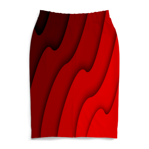 Заказать юбки в Москве. Юбка-карандаш Красные волны от THE_NISE  - готовые дизайны и нанесение принтов.