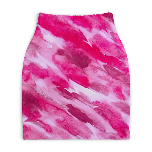 Заказать юбки в Москве. Юбка-карандаш укороченная Watercolor pink blurs от go6a - готовые дизайны и нанесение принтов.