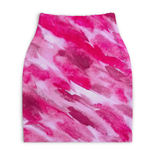 Заказать юбки в Москве. Юбка-карандаш укороченная Watercolor pink blurs от go6a - готовые дизайны и нанесение принтов.