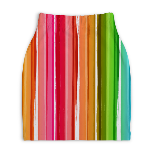 Заказать юбки в Москве. Юбка-карандаш укороченная Цветная радуга от BeliySlon - готовые дизайны и нанесение принтов.