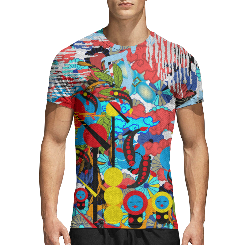 цена Printio Спортивная футболка 3D Авторский стиль, японский коллаж