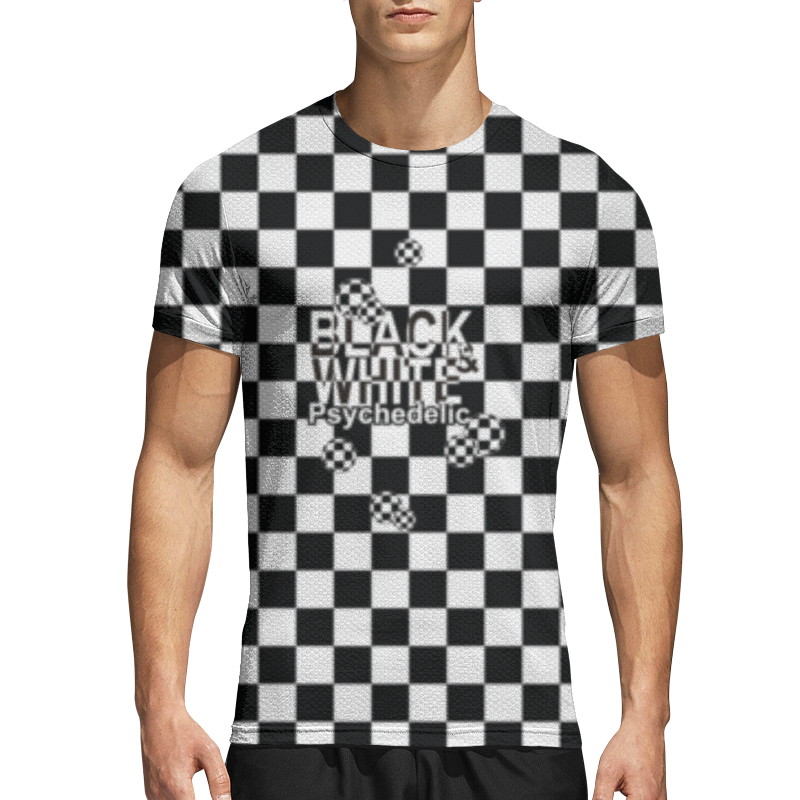 Printio Спортивная футболка 3D Черно-белая психоделика.