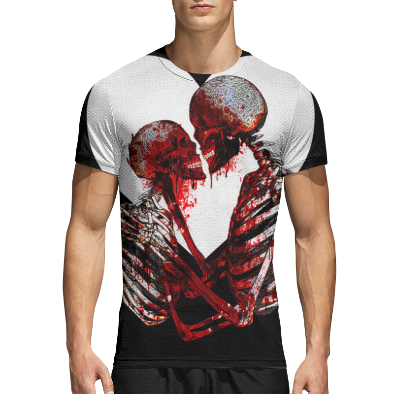 Printio Спортивная футболка 3D Черная кровь и красный поцелуй