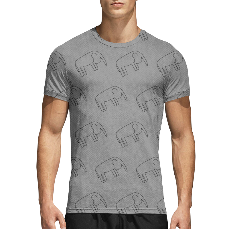 Printio Спортивная футболка 3D Черный слон