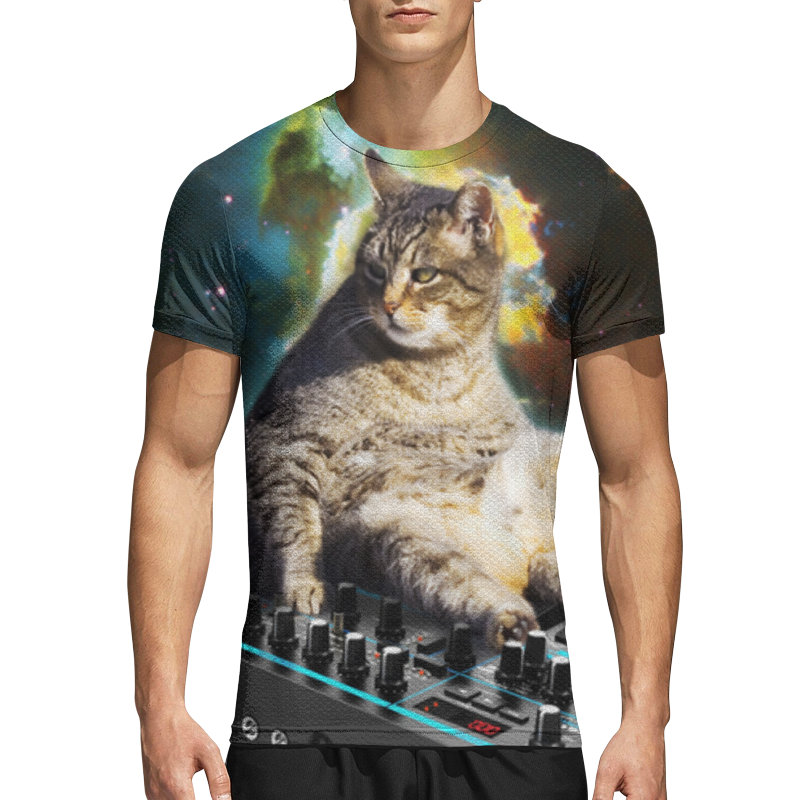 Printio Спортивная футболка 3D Кот в космосе детская футболка кот в космосе 128 синий