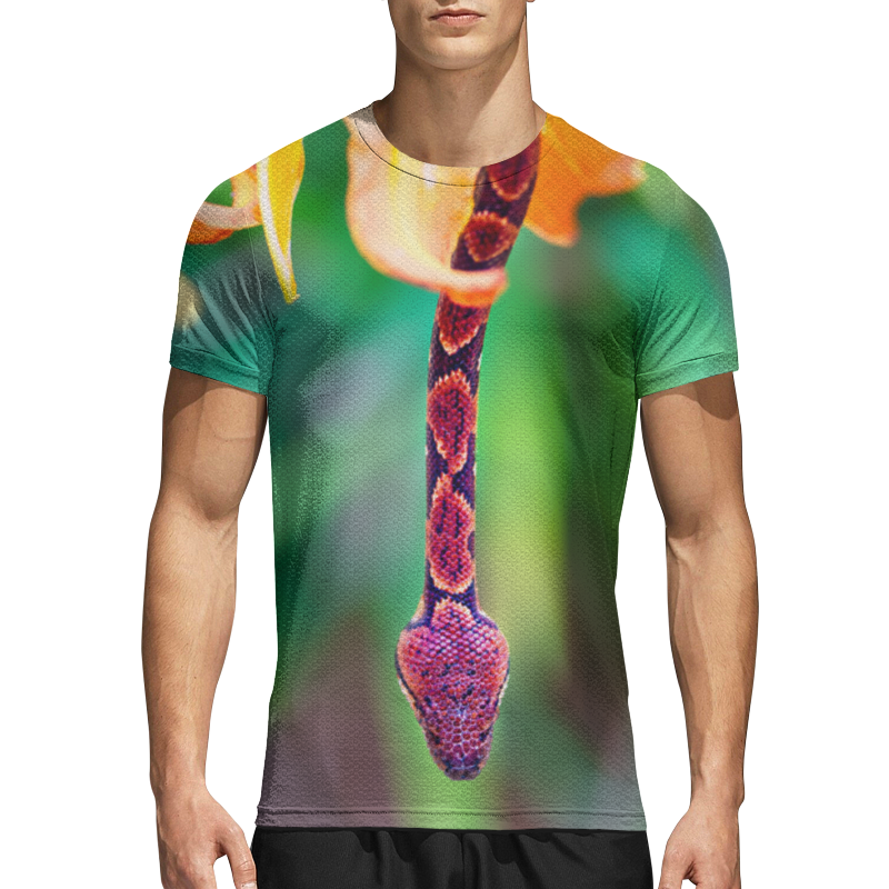 Printio Спортивная футболка 3D Юный удав и лилия