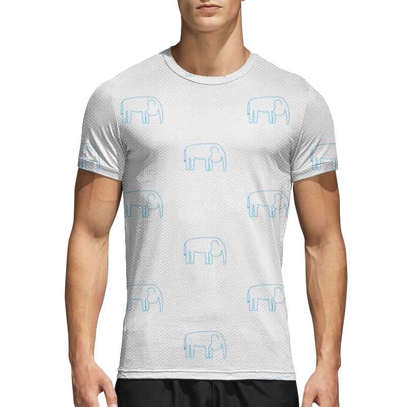 printio рюкзак 3d синий слон Printio Спортивная футболка 3D Синий слон