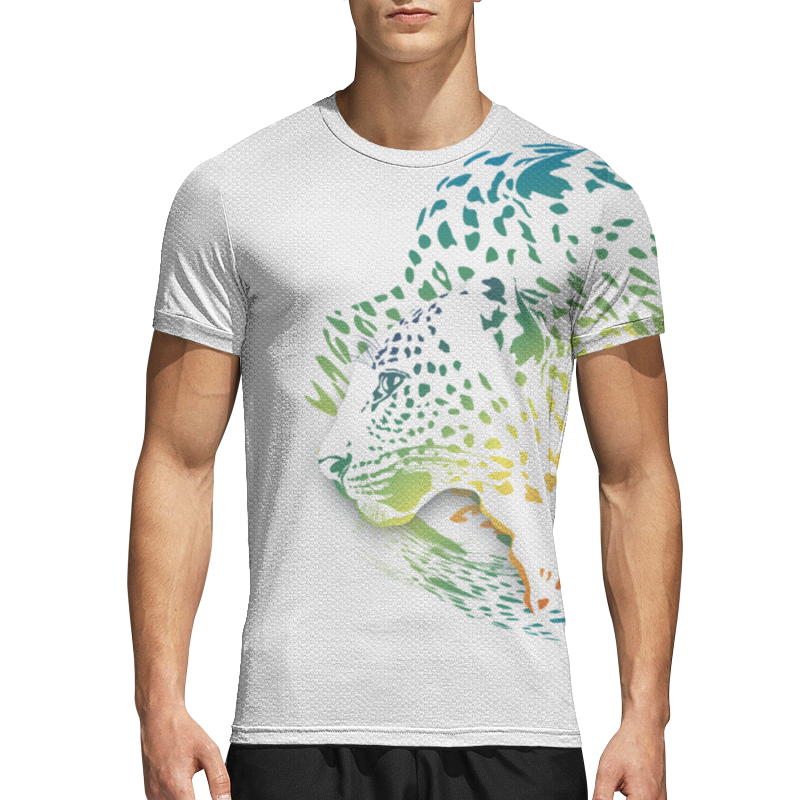 Printio Спортивная футболка 3D Радужный леопард