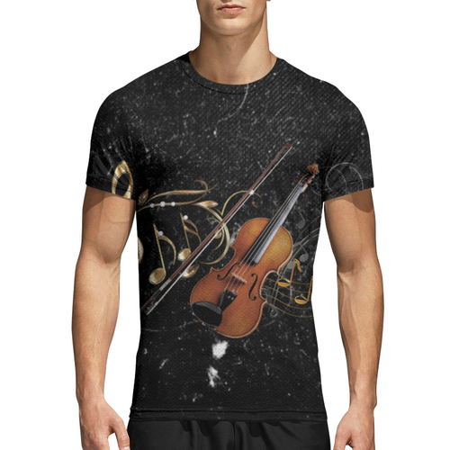 Заказать спортивные футболки в Москве. Спортивная футболка 3D Violin Art от Aleksey Rovensky - готовые дизайны и нанесение принтов.