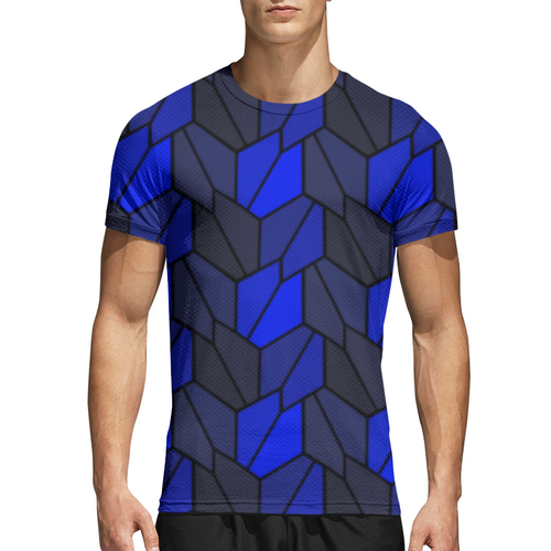 Заказать спортивные футболки в Москве. Спортивная футболка 3D Rumpled Blue от Soluvel  - готовые дизайны и нанесение принтов.