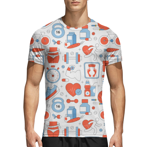 Заказать спортивные футболки в Москве. Спортивная футболка 3D Фитнес от Yaroslava - готовые дизайны и нанесение принтов.