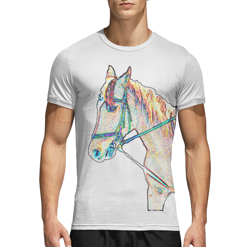 Заказать спортивные футболки в Москве. Спортивная футболка 3D Лошадь. Horse от Aidizaina  - готовые дизайны и нанесение принтов.