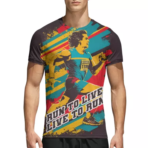 Заказать спортивные футболки в Москве. Спортивная футболка 3D Бег Бегун от ustinoff1@yandex.ru - готовые дизайны и нанесение принтов.