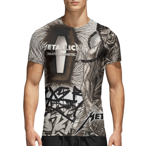 Заказать спортивные футболки в Москве. Спортивная футболка 3D Metallica Art от Aleksey Rovensky - готовые дизайны и нанесение принтов.