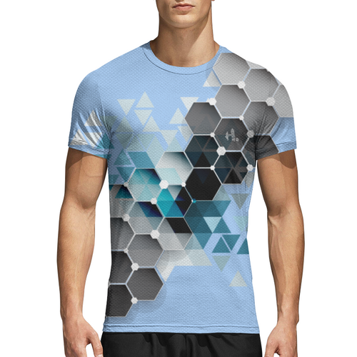 Заказать спортивные футболки в Москве. Спортивная футболка 3D Соты к17 от Никита Коледенков - готовые дизайны и нанесение принтов.