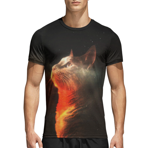 Заказать спортивные футболки в Москве. Спортивная футболка 3D Кошка от THE_NISE  - готовые дизайны и нанесение принтов.