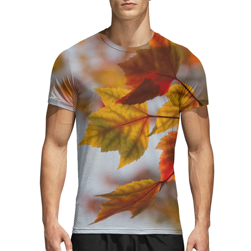 Заказать спортивные футболки в Москве. Спортивная футболка 3D Осень от FireFoxa - готовые дизайны и нанесение принтов.