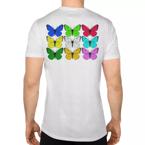 Заказать спортивные футболки в Москве. Спортивная футболка 3D Цветные бабочки от Alexey Evsyunin - готовые дизайны и нанесение принтов.