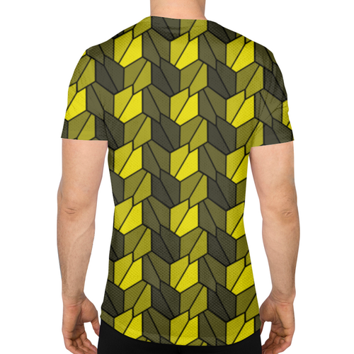 Заказать спортивные футболки в Москве. Спортивная футболка 3D Rumpled Yellow от Soluvel  - готовые дизайны и нанесение принтов.