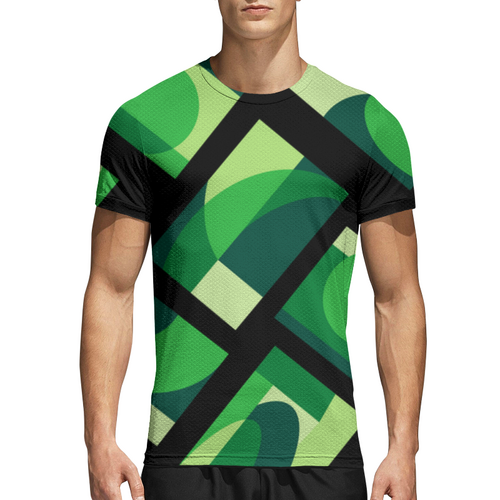 Заказать спортивные футболки в Москве. Спортивная футболка 3D Зеленая абстракция от IrinkaArt  - готовые дизайны и нанесение принтов.