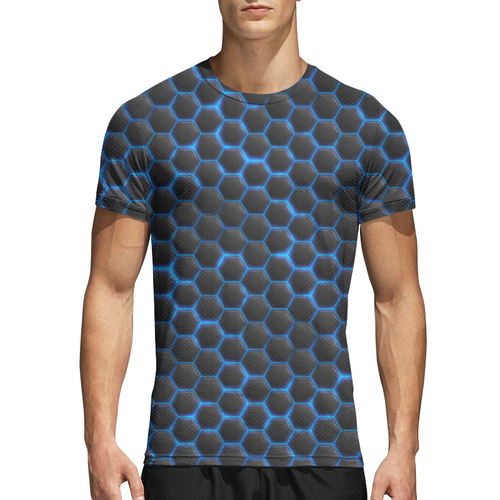 Заказать спортивные футболки в Москве. Спортивная футболка 3D Броня от bd-art  - готовые дизайны и нанесение принтов.