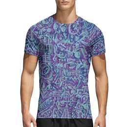 Заказать спортивные футболки в Москве. Спортивная футболка 3D Голубое в фиолетовом от Vadim Koval - готовые дизайны и нанесение принтов.