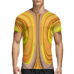 Заказать спортивные футболки в Москве. Спортивная футболка 3D Желтый струйчатый мотив от Alexey Evsyunin - готовые дизайны и нанесение принтов.