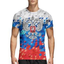 Заказать спортивные футболки в Москве. Спортивная футболка 3D Герб России от THE_NISE  - готовые дизайны и нанесение принтов.