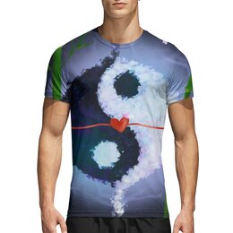 Заказать спортивные футболки в Москве. Спортивная футболка 3D Инь и ян от Дана Столыпина - готовые дизайны и нанесение принтов.