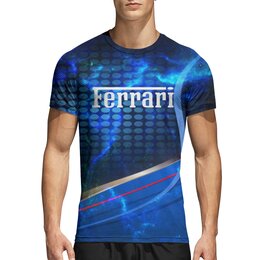 Заказать спортивные футболки в Москве. Спортивная футболка 3D Ferrari от THE_NISE  - готовые дизайны и нанесение принтов.