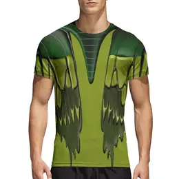 Заказать спортивные футболки в Москве. Спортивная футболка 3D Кожаные зеленые мотивы от Alexey Evsyunin - готовые дизайны и нанесение принтов.