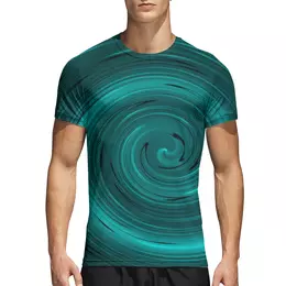 Заказать спортивные футболки в Москве. Спортивная футболка 3D Малахитовый вихрь от Alexey Evsyunin - готовые дизайны и нанесение принтов.