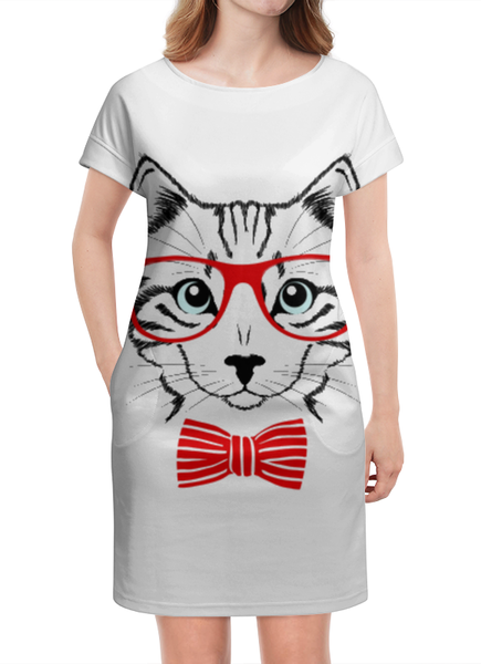 Заказать платье в Москве. Платье летнее Кошка от YellowCloverShop - готовые дизайны и нанесение принтов.