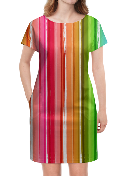 Заказать платье в Москве. Платье летнее Цветная радуга от BeliySlon - готовые дизайны и нанесение принтов.