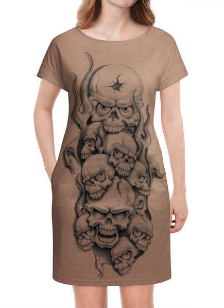 Заказать платье в Москве. Платье летнее Skull Art от Leichenwagen - готовые дизайны и нанесение принтов.