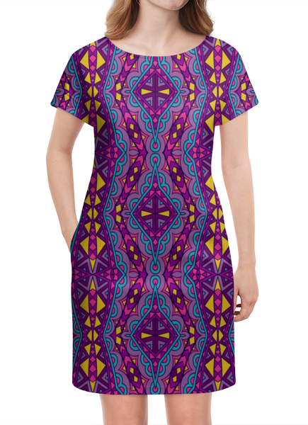 Заказать платье в Москве. Платье летнее Фиолетовая мозаика от THE_NISE  - готовые дизайны и нанесение принтов.