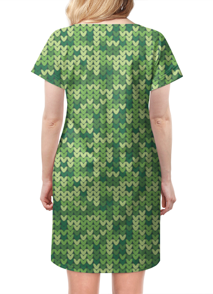 Заказать платье в Москве. Платье летнее Зеленый вязаный узор от Antaya - готовые дизайны и нанесение принтов.
