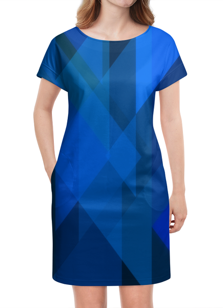 Заказать платье в Москве. Платье летнее Абстрактный синий от THE_NISE  - готовые дизайны и нанесение принтов.