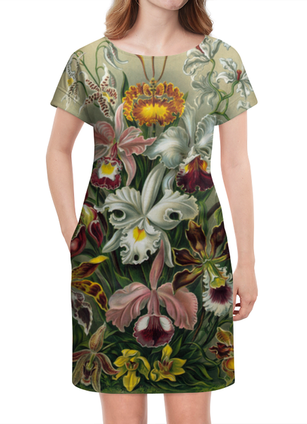 Заказать платье в Москве. Платье летнее Орхидеи (Orchideae, Ernst Haeckel) от Apfelbaum - готовые дизайны и нанесение принтов.