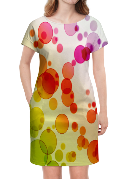 Заказать платье в Москве. Платье летнее Разноцветные круги от THE_NISE  - готовые дизайны и нанесение принтов.