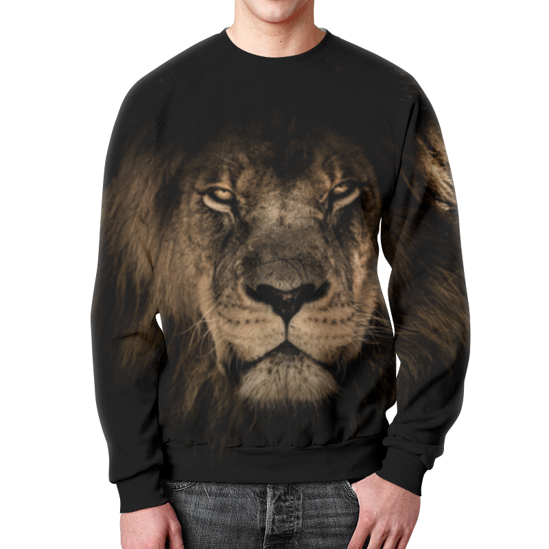Printio Свитшот мужской с полной запечаткой Хищный лев printio футболка с полной запечаткой мужская хищный лев