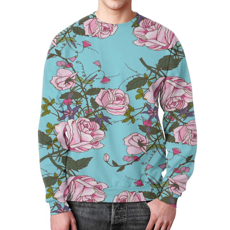 Printio Свитшот мужской с полной запечаткой Розы в цвету printio футболка с полной запечаткой мужская розы в цвету