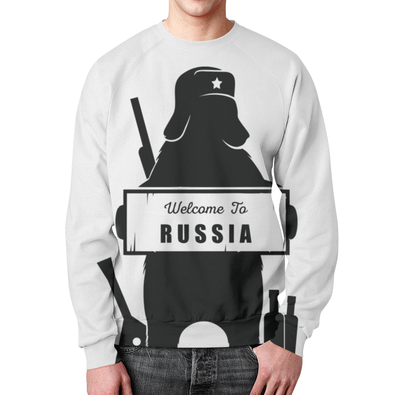 Printio Свитшот мужской с полной запечаткой Welcome to russia_svtsht printio футболка классическая welcome to russia