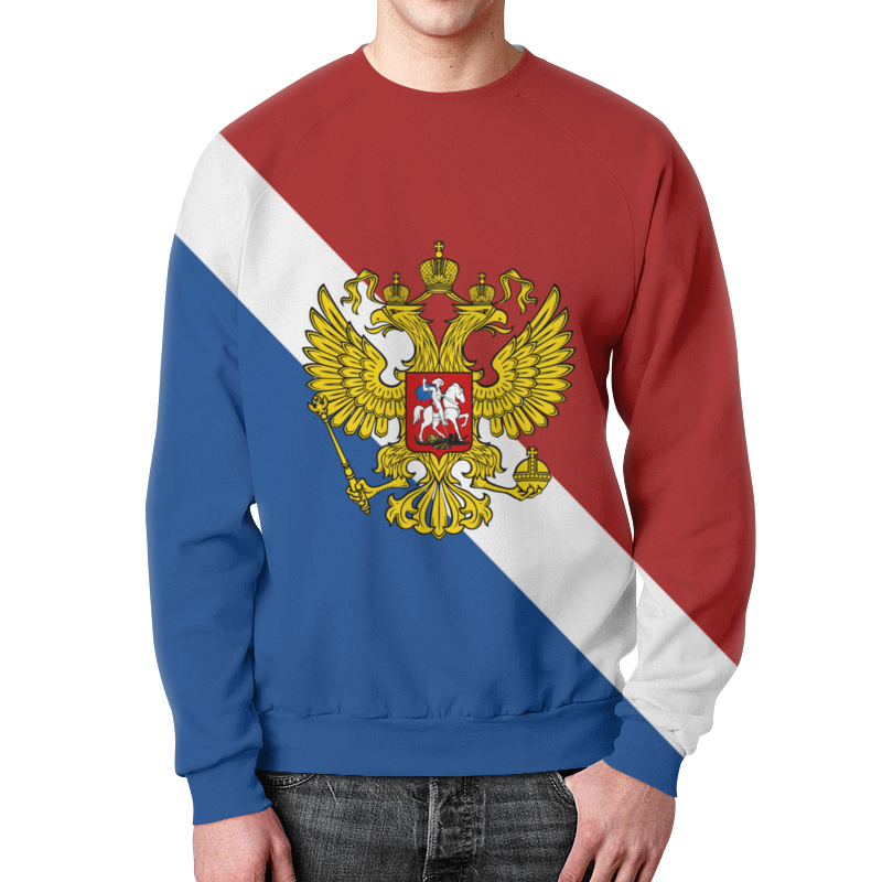 цена Printio Свитшот мужской с полной запечаткой Флаг россии
