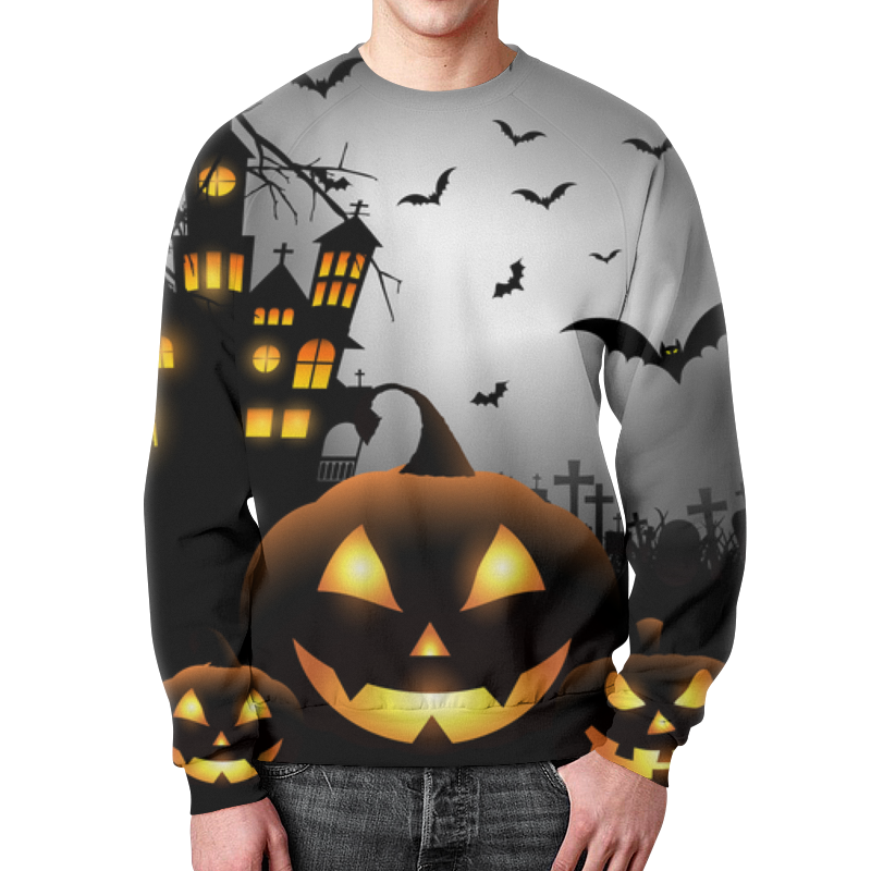 Printio Свитшот мужской с полной запечаткой Хэллоуинская ночь