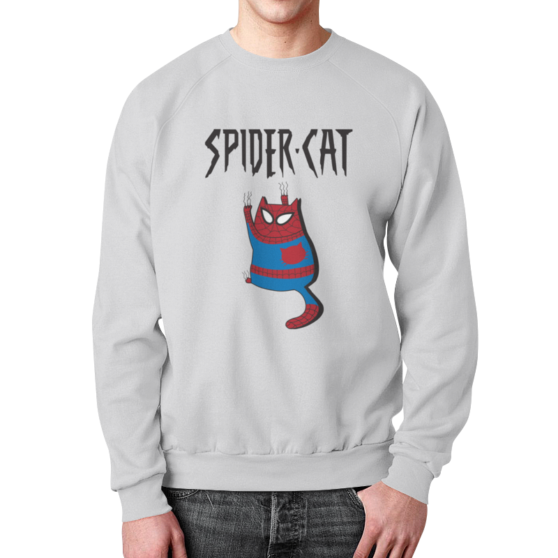Printio Свитшот мужской с полной запечаткой Spider-cat